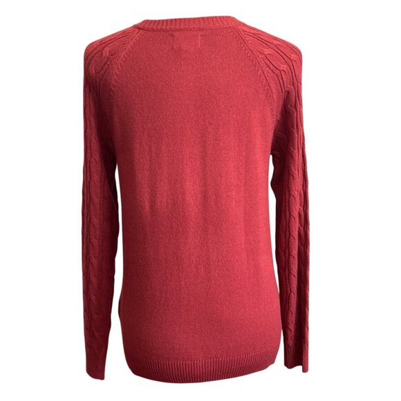 Croft & Barrow Mauve Cable Knit Long Sleeve Pullover Sweater Lightweight Small - Picture 2 of 6
